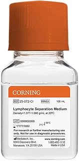 Mediatech 25-072-CI Lymphocyte Separation Medium, Density = 1.077-1.080 g/mL at 20 Degree C, 100 mm