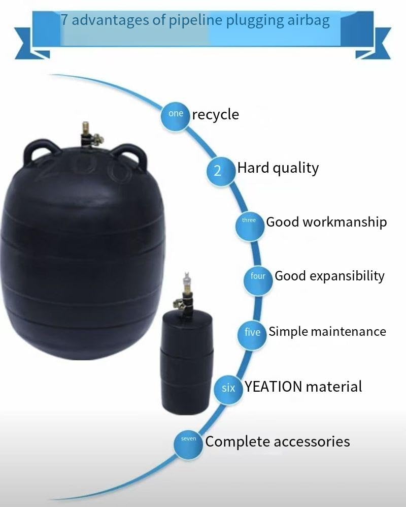 Bolsa de drenaje de goma inflable, tapón de tubería para 50-600 mm, bolsa de aire de cierre de agua para fontanería y mantenimiento de drenaje
