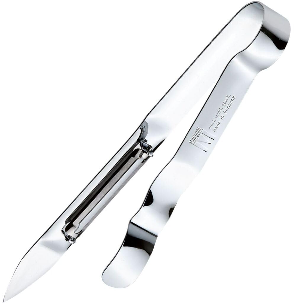Monopol Stainless Steel Swivel Vegetable Peeler - Tong Construction With Sharpened Knife, Stainless Steel,17.5 x 5.1 x 1.5 cm,60715560