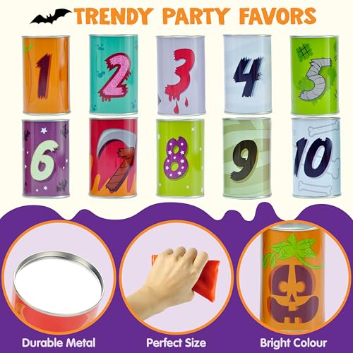 Image of JOYIN 13 Pcs Halloween Carnival Can Bean Bag Toss Games for Kids & Adults Trick or Treat Decoration, Home Decor Party Favors Supplies, Homeschooling Backyard Game