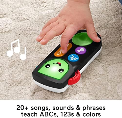 Fisher-Price Laugh & Learn Stream & Learn Remote - UK English Edition, electronic pretend toy with educational content for infants and toddlers