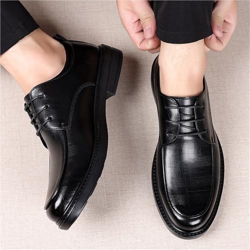 Men's Modern Business Casual Lace-Up Derby Shoes Low-Cut Sleek Wedding Oxfords for Young Groom3