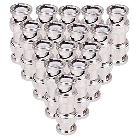 BeElion 15-Pack BNC Male to Male Coaxial Coupler Straight Adaptor Connector M/M Cover