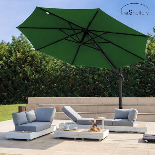 Image of THESHELTERS - Premium Garden Umbrella 360 Degree Rotating Stylish and Durable Outdoor Garden Umbrella with Heavy-duty Water Base (95Kgs)- Patio and Lawn Umbrella, 2.5x2.5m Big Size Outdoor Umbrella with Stand