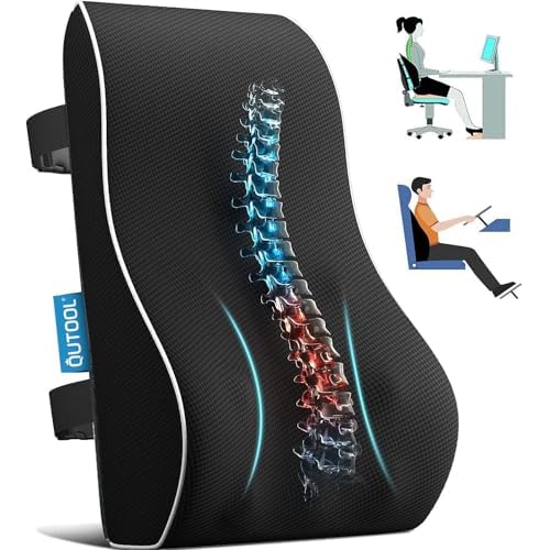 Lumbar Support Pillow for Office Chair,Office Home, College Dorm Room Essentials,Back Support Pillow for Car, Chair Cushions,Back Pain Relief Improve Posture,Mesh Cover Double Adjustable Straps