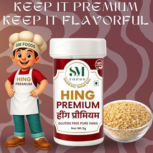 Image of SM FOODS Premium Pure Nukra Hing 5g (Pack of 4) | No Atta No Maida | Imported Premium Pure Heeng | Strong & Kadak Aroma | Gluten Free | Uncompounded | For Cooking & Digestion