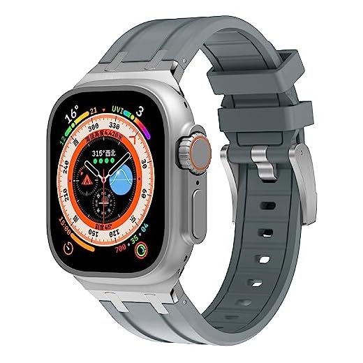 VeveXiao Pulseira robusta de designer de luxo compatível com Apple Watch Ultra de 49 mm, 45 mm, 44 mm e 42 mm, impermeável para Apple Watch séries 8, 7, 6, 5, 4, 3, 2 e 1 SE, 42mm/44mm/45mm/49mm, Silicone
