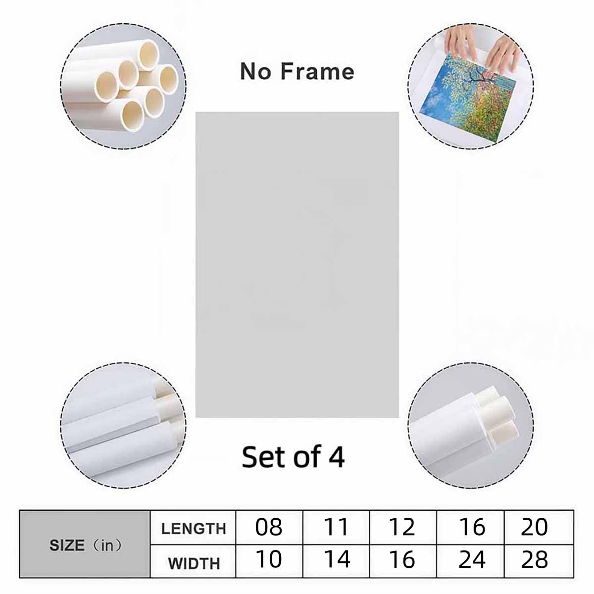 Juego de 4 cuadros motivacionales negros sin marco para decoración de pared, impresiones motivacionales negras para decoración de pared, póster de Tredny para decoración de oficina, hogar, habitación