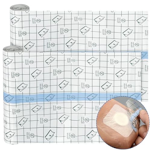 Baxcdyswe Esparadrapo Resistente al Agua, 2 Rollo Vendaje Transparente Impermeable 15cm × 200cm, Vendaje para Tatuajes, Segunda Piel Aposito, Apósito Impermeable, Cinta Adhesiva Médica Herida