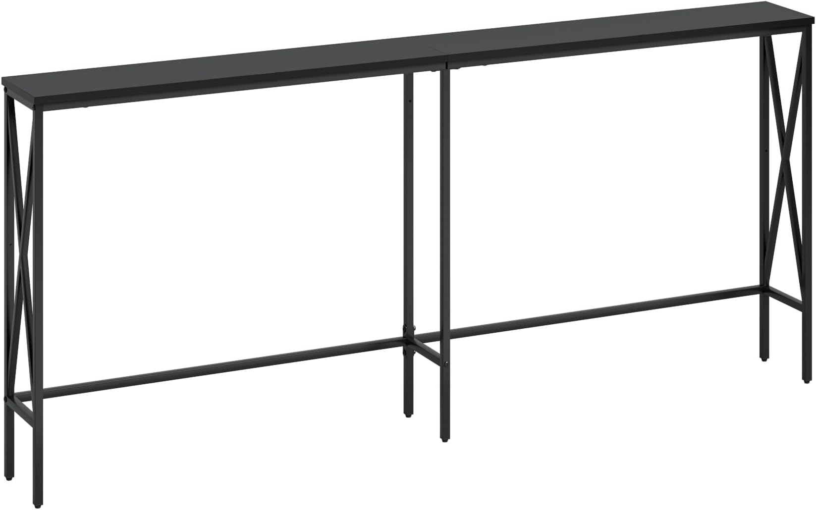 Masupu 70.9" Console Table, Modern Narrow Long Sofa Table Behind Couch, Skinny Entry Table, Industrial Sofa Table with Metal Frame for Hallway, Living Room, Classic Black…