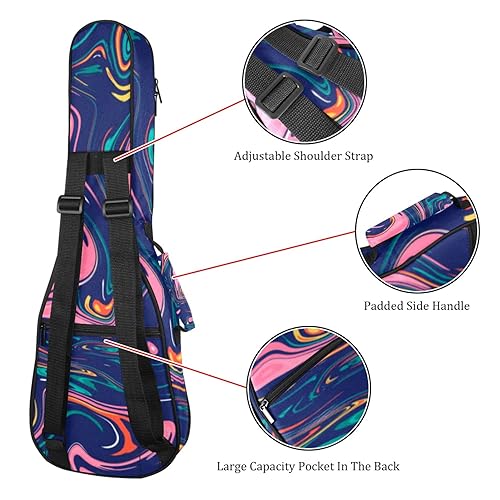 JRHEJTHH Durable Ukulele Bag Water Resistent Ukulele Case with Adjustable Shoulders for 21 23 24 inch Thick Padding Colorful Pattern - Les Beatles, Paul McCartney, John Lennon, RIngo Starr, George Harrison JRHEJTHH Durable Ukulele Bag Water Resistent Ukulele Case with Adjustable Shoulders for 21 23 24 inch Thick Padding Colorful Pattern – Image 4