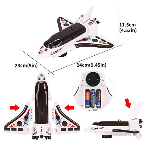 DeVan Bump and Go Electric Space Shuttle Airplane Toy with Flashing 3D Lights and Sounds - Thumbnail 4