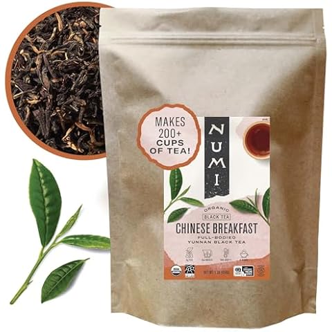 Numi Organic Chinese Breakfast Loose Leaf Tea, 16 Ounce Pouch, Yunnan Black Tea, Brews 200 Cups (Packaging May Vary) Cover