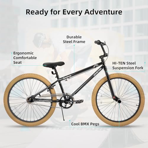 image for JOYSTAR 24 Inch Kids Bike Freestyle BMX Bikes for 7 8 9 10 11 12 Years