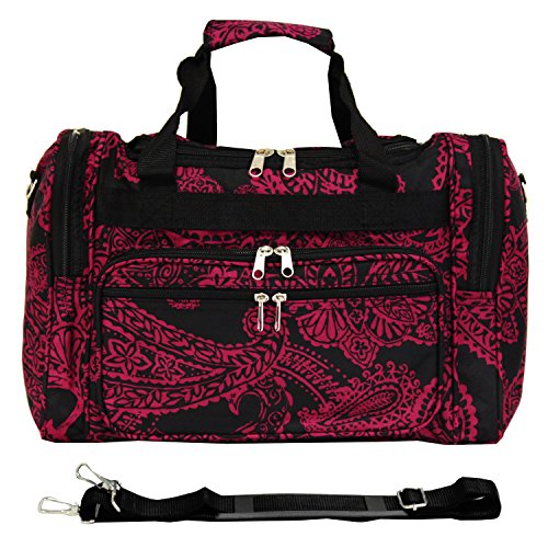 Image of World Traveler 81T16-641 Duffle Bag, One Size, Black Pink Paisley