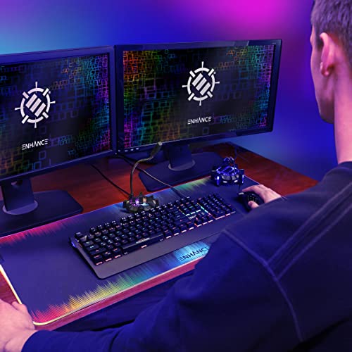 ENHANCE Gaming Microphone USB Plug In, Computer PC Gaming Accessories Condenser Mic with 360 Degree Gooseneck, RGB Lights - Image 4