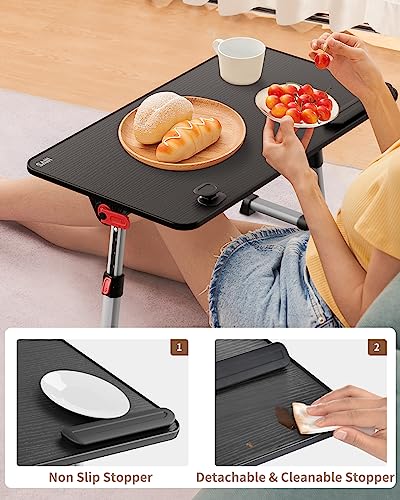 Saiji Laptop Bed Tray Table, Adjustable Home Office Standing Desk Portable Lightweight Foldable Lap Desk For Sofa Couch Floor Working Studying Reading Writing Eating,Fit Up To 17" Laptop(Large，Black) #TOP2