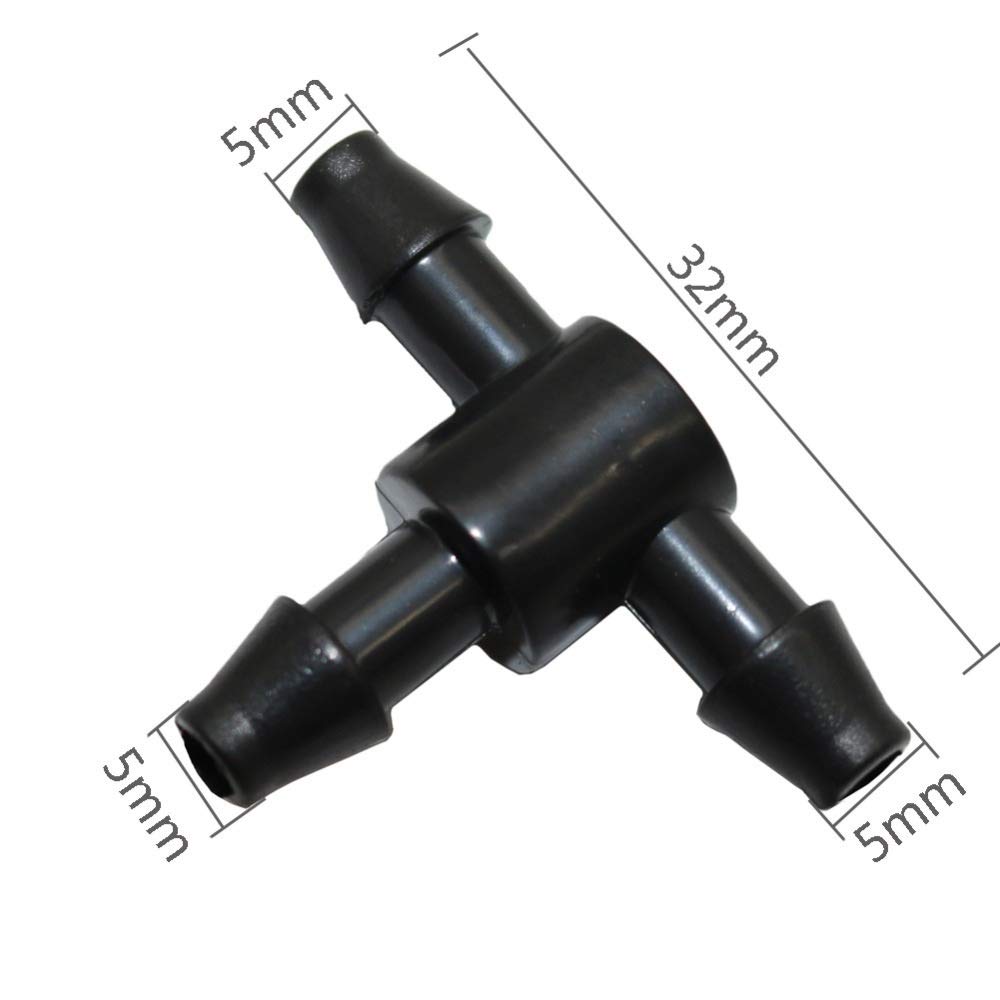 Garden Plumbing 1000 Pcs Barbed Three Way Tees 4/7mm Hose Connectors Garden Water Splitters Irrigation Watering Pipe Connection Accessories