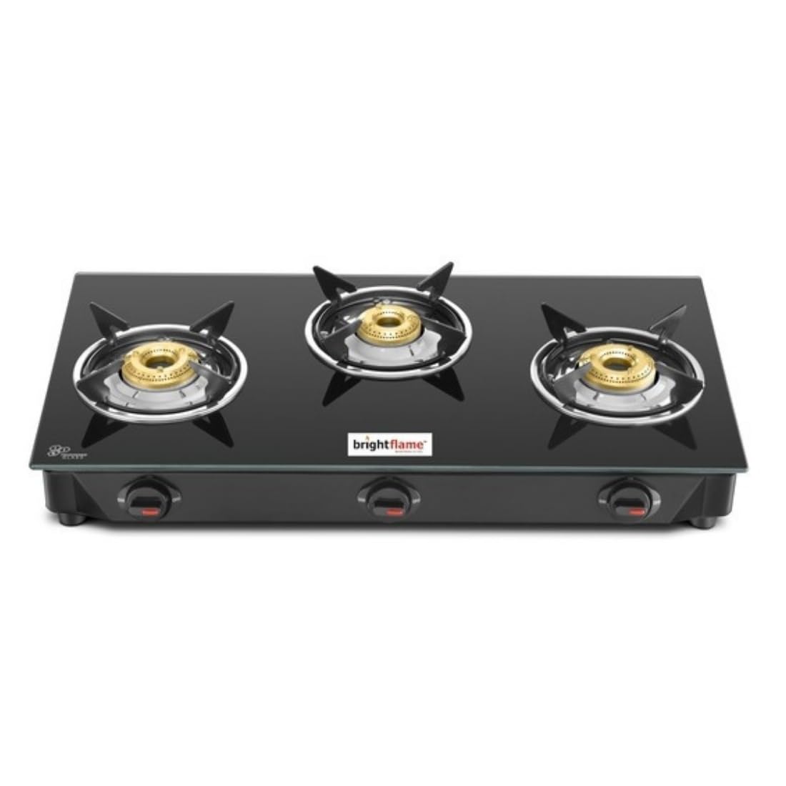 Bright Flame 3 Burner Glass Top Eco Gas Stove | ISI Certified | Brass Burners | Stylish & Durable | Ideal for Daily Cooking-image-48