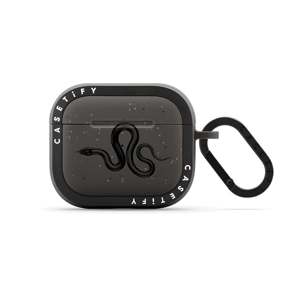 CASETiFY Bounce Airpods (3rd Gen) Case with Ring - Black Kingsnake - Matte Charcoal