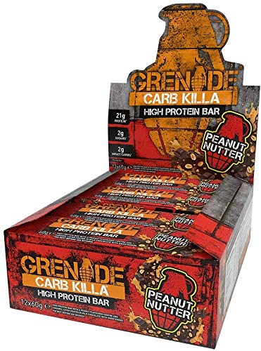Grenade Carb Killa High Protein and Low Carb Bar, 12 x 60 g - Peanut Nutter