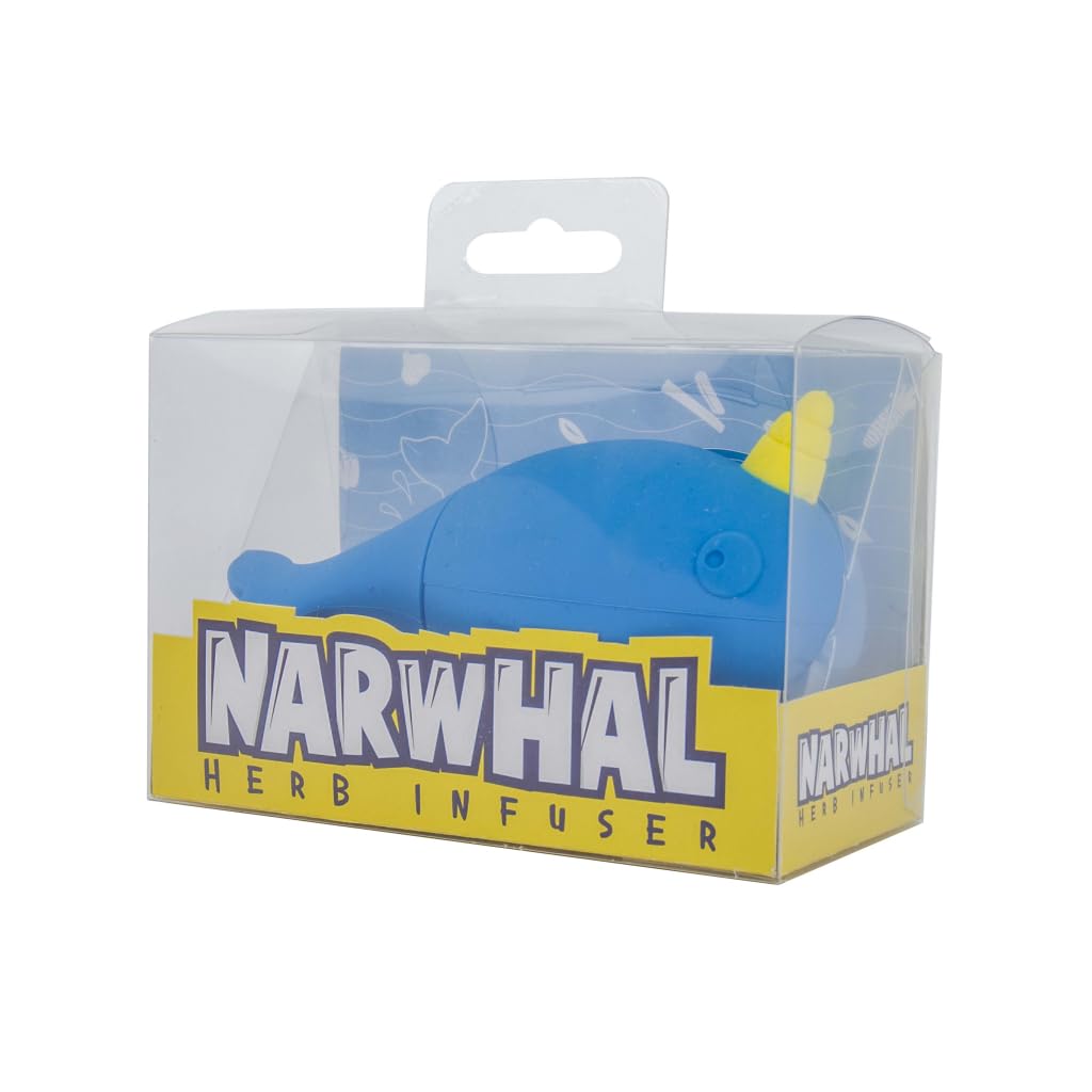 Infusor de hierbas Narwhal azul evita hojas sueltas en tu taza de té diario
