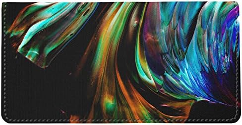 Eric Scott Abstract Checkbook Cover for Men and Women, Durable Premium Fabric Checkbook Cover for Personal Checkbook with Register and 6 Card/Photo Slots (Abstract)