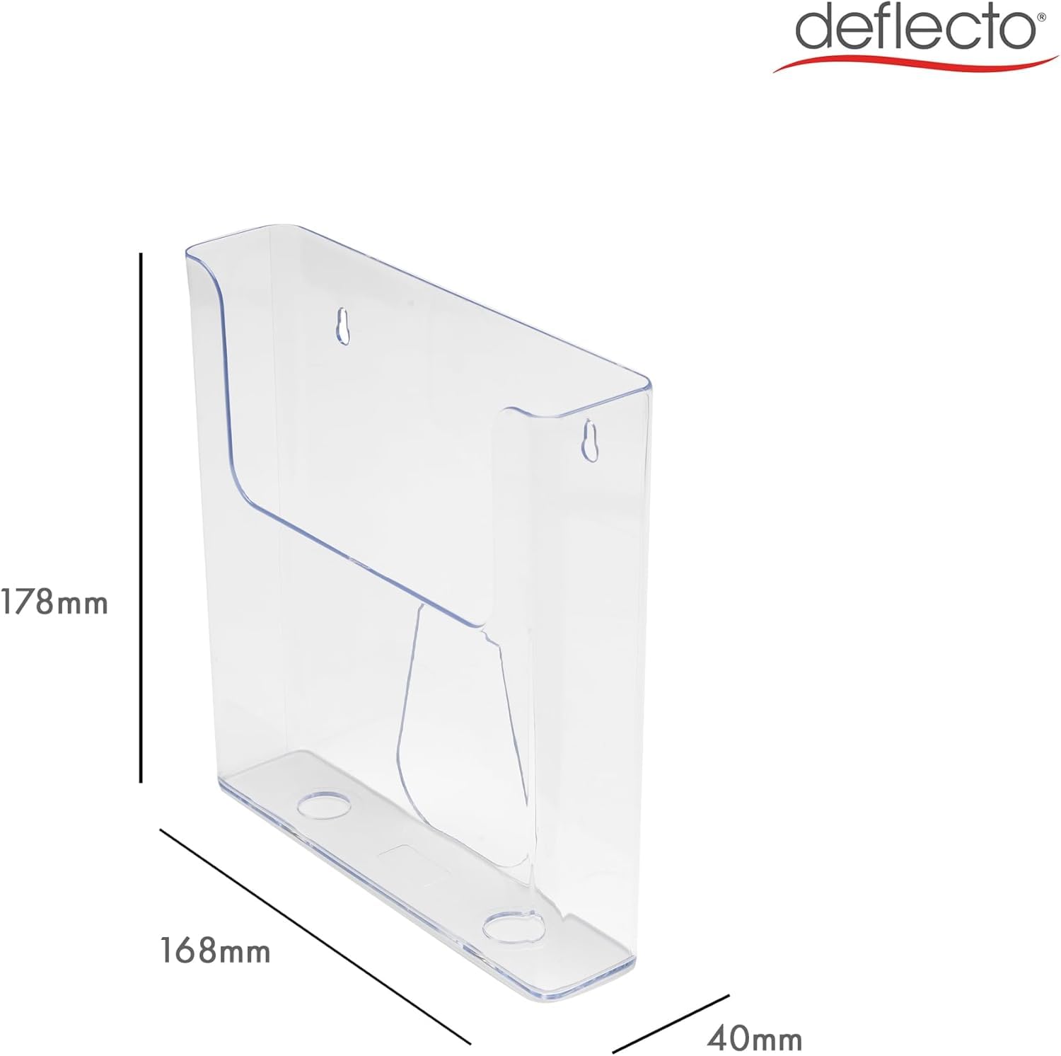 Deflecto Lot de 6 - 76401 Porte-Brochures Muraux A4 Format Portrait à Dos Plat pour Comptoir ou Mural - Distributeur de Dépliants Vertical A4