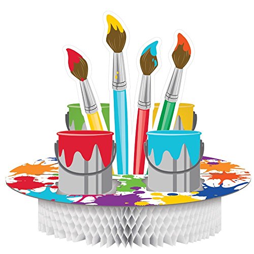 Creative Converting Art Party Centerpiece, Multicolor, 11.75" x 12"