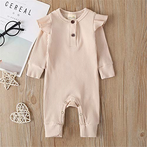 Itfabs Newborn Baby Boy Girl Camo Clothes Fleeces One Piece Rompers Footies Pjs Pajamas Winter Warm Clothes (Beige Baby Romper, 0-3 Months) #TOP6