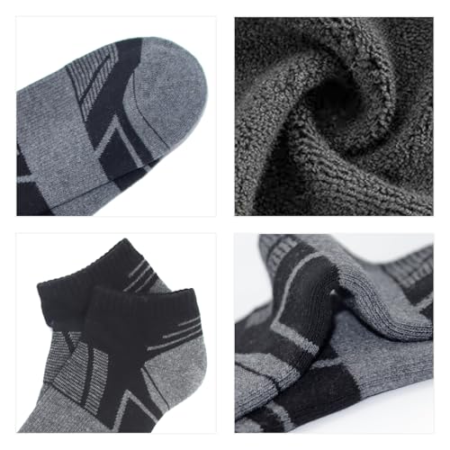 Begrily 8 Pack Mens Cotton Ankle Socks Low Cut Cushioned Non Slip Arch Support Running Sock Comfort for Casual Athletic4