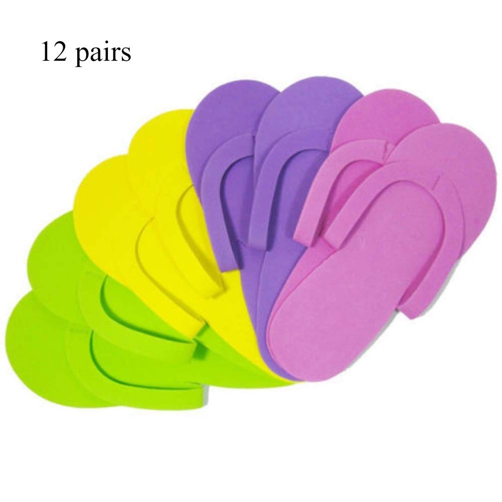 12 Pares Deslizables Zapatillas de Espuma Espuma pedicura Zapatilla para salón SPA pedicura Herramientas SPA pedicura Sandalias