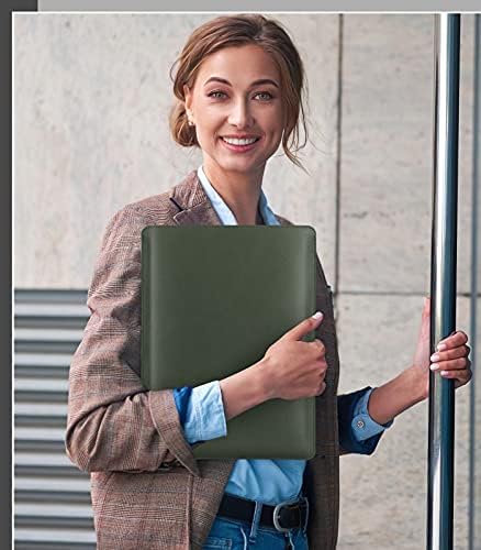 MoKo Laptop Sleeve Fits 13/13.6" MacBook Air M2/M1/ Pro M1 13.3 2022-2018, Galaxy Tab S8+ 12.4", PU Leather Notebook Computer Briefcase Carrying Bag Slim Case Pouch with Small Bag, Midnight Green