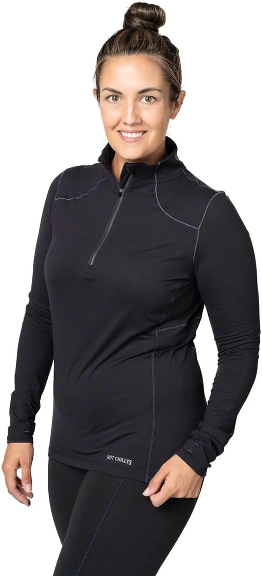 Hot Chillys Women's Clima-Tek Zip T Breathable Moisture-Wicking Midweight Relaxed Fit Base Layer - Image 3