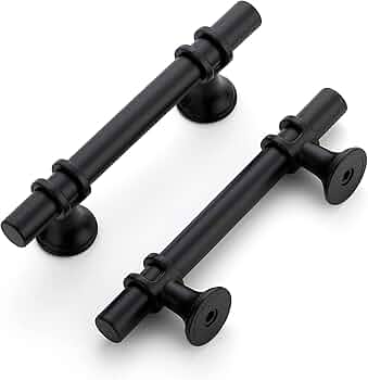 Home Expert 25 Pack 3 Inch Cabinet Handles Black Cabinet Pulls Matte Black Kitchen Cabinet Handles Black Drawer Pulls Kitchen Cabinet Hardware Black 5 Inch Overall Length