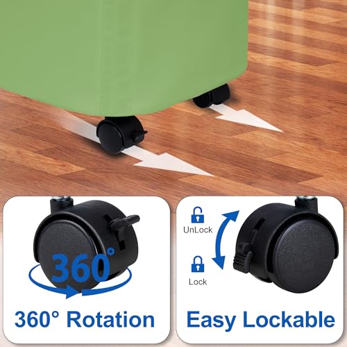 Image of Slim Laundry Hamper with Wheels,20 Gal (75L) Rolling Laundry Basket with lid and wheels Clothes Hamper Foldable Tall Dirty Clothes Basket Sturdy Collapsible Clothes Hamper for Dorm,Laundry Room