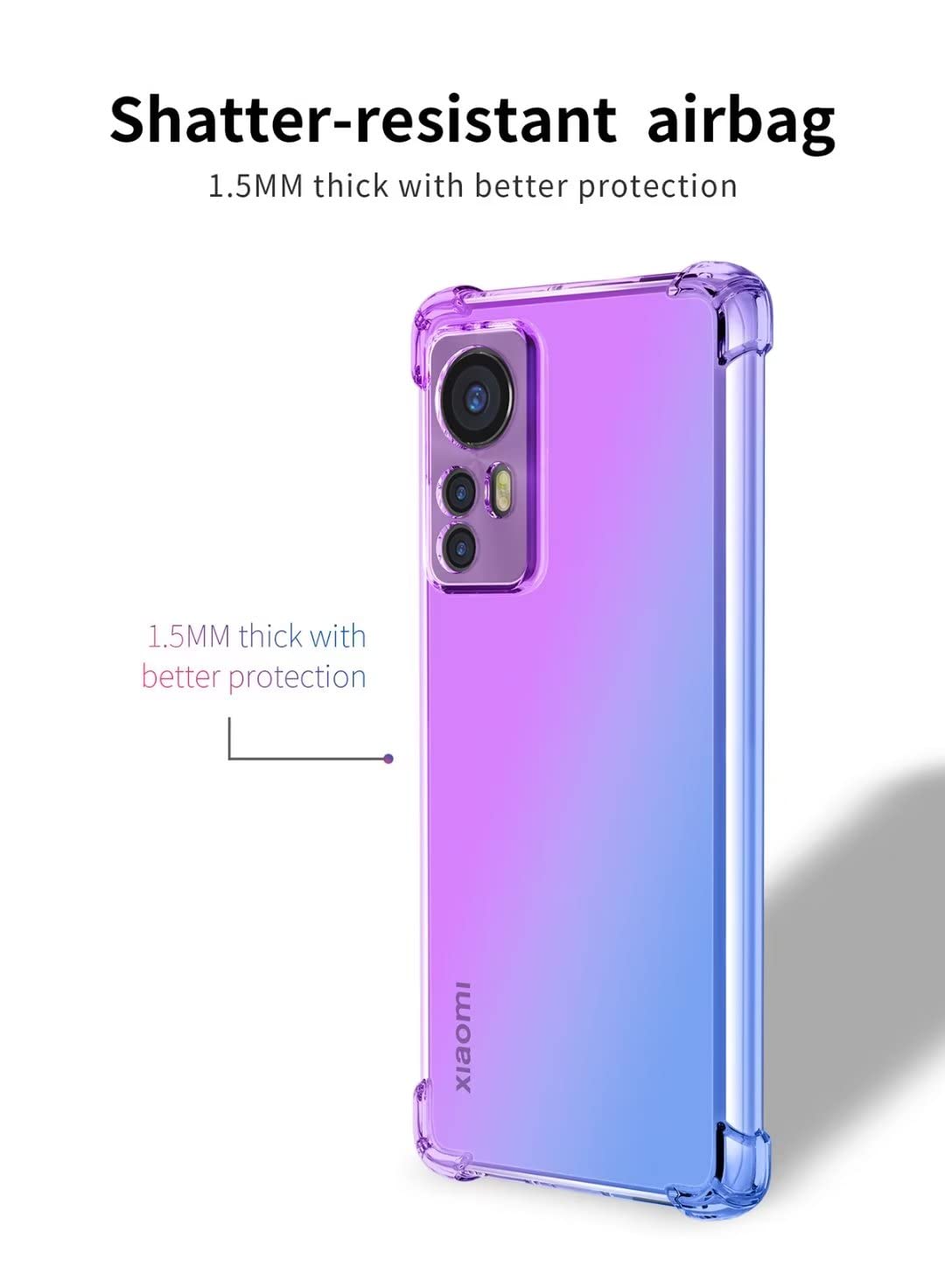 Custodia RMSOL Per Xiaomi 12 Lite | Cover In Vetro Temperato Sfumato E TPU | Colorata E Antigraffio