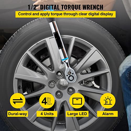 Clé dynamométrique numérique 1/2 pour serrage précis de moto