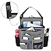 LUXJA Car Front Seat Organizer with Laptop and Tablet Storage Pockets, Car Seat Organizer with Back Adjustable Straps, Gray