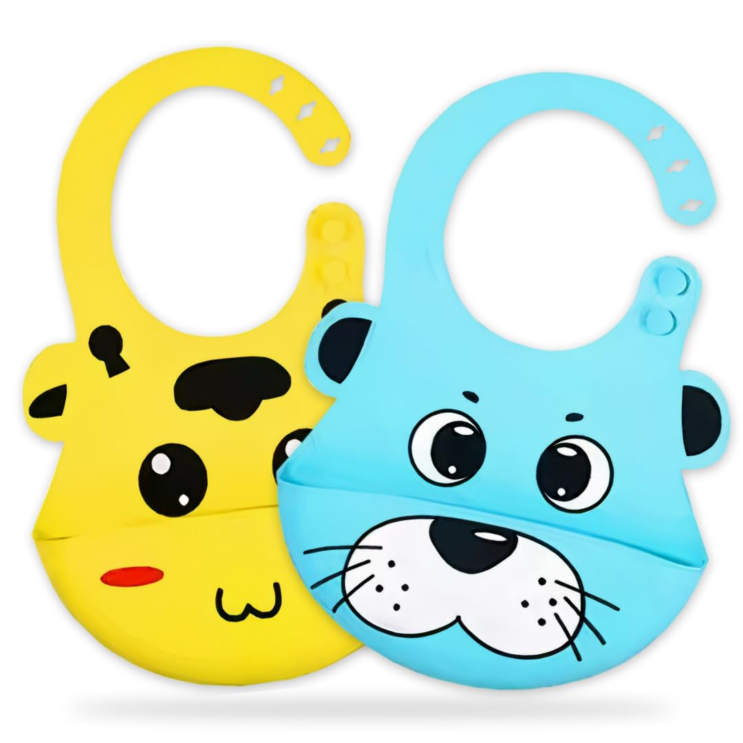 kina - Bavaglini in Silicone per Bambini con Tasca | Impermeabili, Morbidi, Regolabili | Ideali per lo Svezzamento | BPA Free