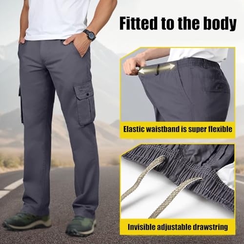 Jollywish Pant, Flexrover Ultra Comfort Flex Fit Cargo Pants, Plus Size Multi-Pocket Outdoor Tactical Pant for Men.2