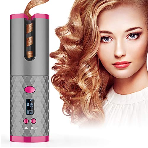 Preisvergleich Produktbild Lockenstab Automatischer Kabelloses Design Rotierender Wellenförmiger Tragbare Lockenwickler Eingebaute Batterie Temperaturregelung Keramik Lockenstäbe Pflanzen Protein Beschichtung Hair Curler