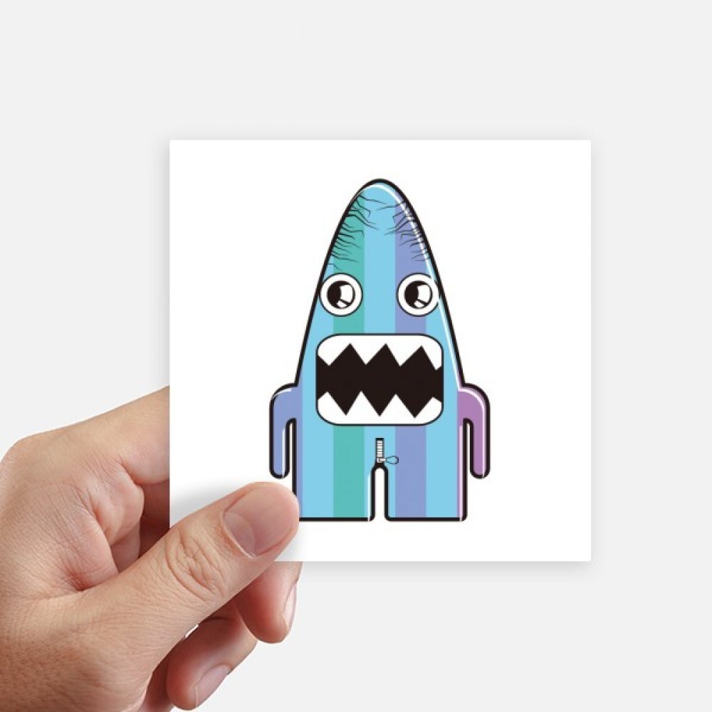 Autocollant carré de 10 cm alien bleu pour différencier une valise ou un ordinateur portable