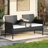 Aoxun 2-Sitzer-Gartenbank aus Rattan, extrabreite...