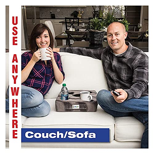 Cup Cozy Deluxe Pillow (Gray) *As Seen on TV* -The World's Best Cup Holder! Keep Your Drinks Close and Prevent Spills. Use it Anywhere-Couch, Floor, Bed, Man cave, car, RV, Park, Beach and More!