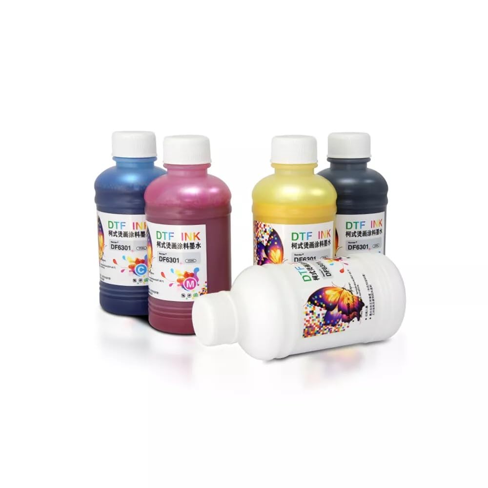 DTF Ink Refill Kit, 5 Colour Bottles for Inkjet Printers,250ml