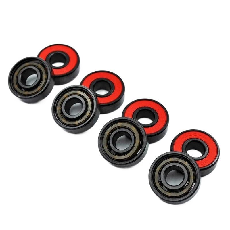 8pcs 608 2RS Hybrid Black Ceramic Ball Bearing 8 * 22 * 7mm Silicon Nitride Speed Roller Skate Skateboard Wheel Miniature Bearings