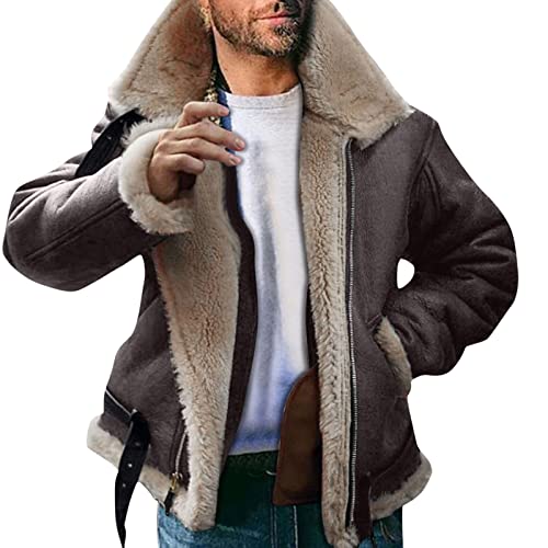 Ncenglings Herren Übergangsjacke Herrenjacke Jacke Für Männer Winter Wolle Kurze Strickdigan lässiger Reap Reißverschluss Splice-Jacke Elegant Leichte Stretch Windjacke Geschenke für Männer Cover