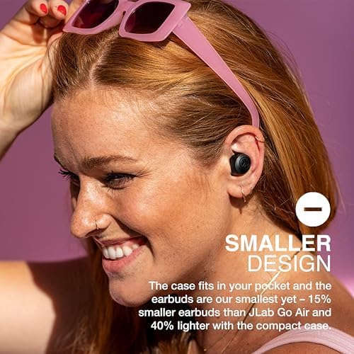 JLab Go Air Pop+ True Wireless Earbuds, in Ear Headphones, Bluetooth Earphones, 35H Playtime Ear Buds, Bluetooth Earbuds with Microphone, USB-C Charging Case, Dual Connect, EQ3 Sound, Black image 3