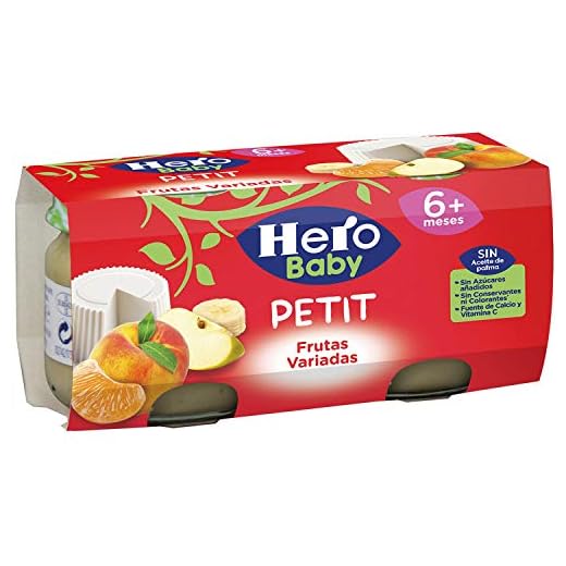 Hero Baby Petit Postre de Queso con Frutas Variadas para Bebés a partir de 6 meses Pack de 2 x 80 g